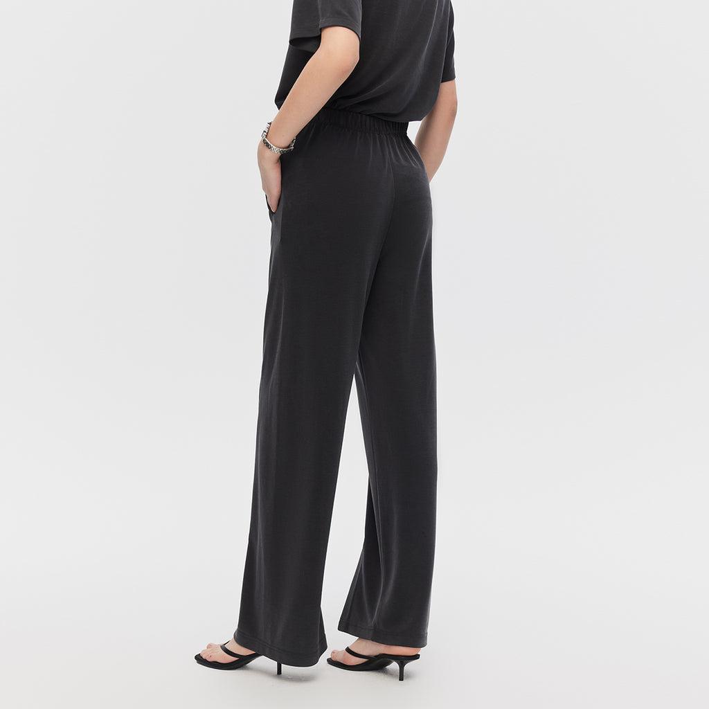 Slouchy Smocked Suit-Pants