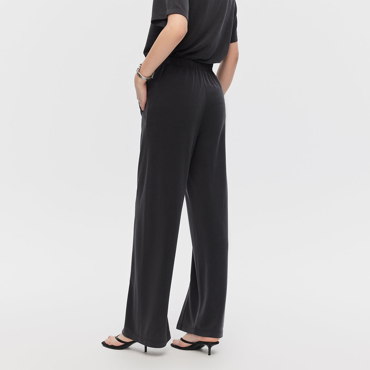 Slouchy Smocked Suit-Pants