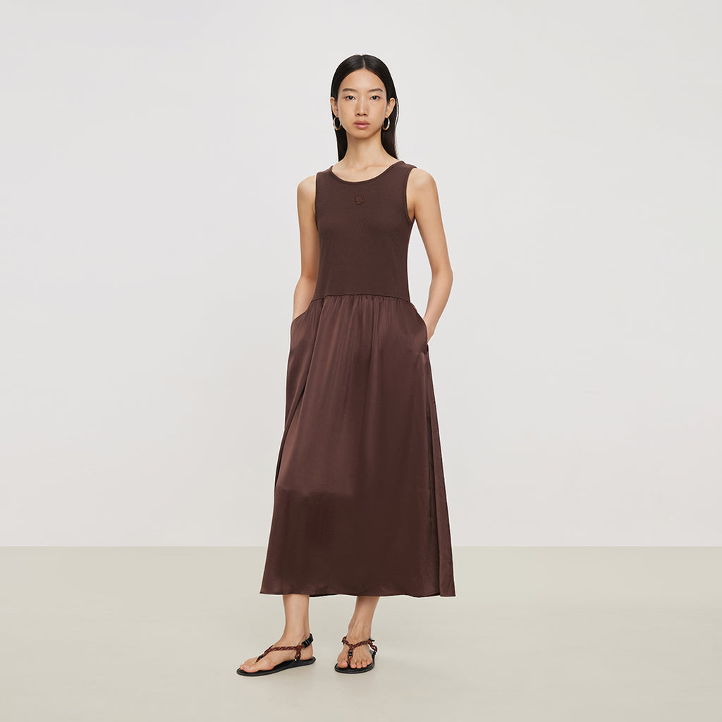 Deep Cozy Acetate Long Dress