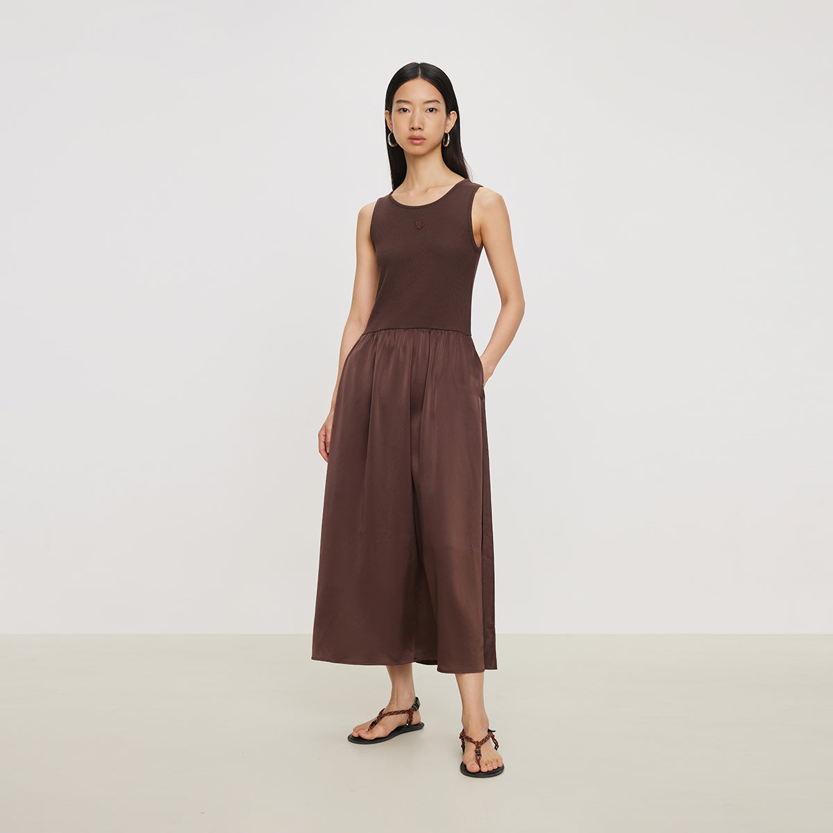 Deep Cozy Acetate Long Dress