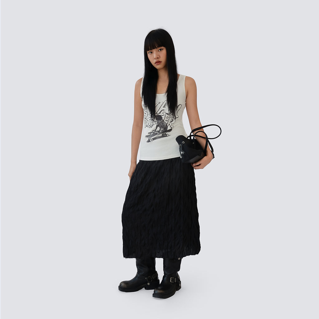 Pleated Midi Skirt