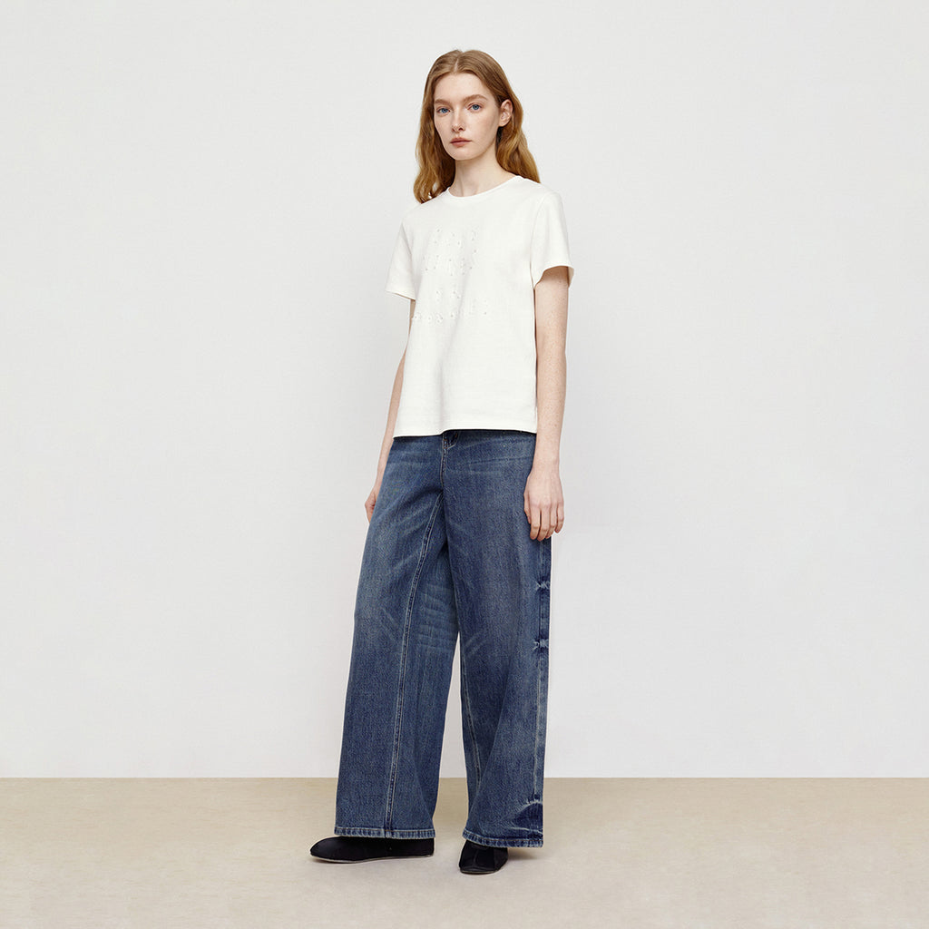 Sparkling Diamond Decorative Jeans
