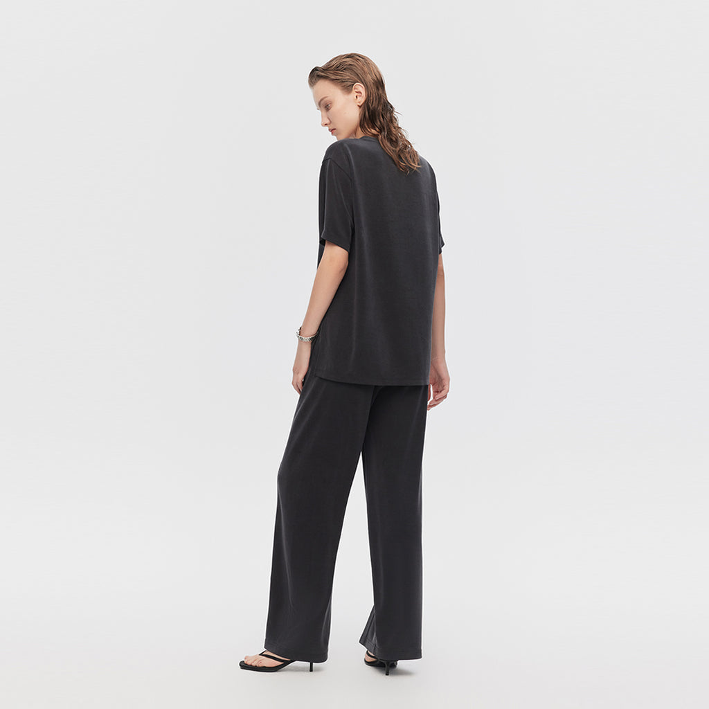 Slouchy Smocked Suit-Pants