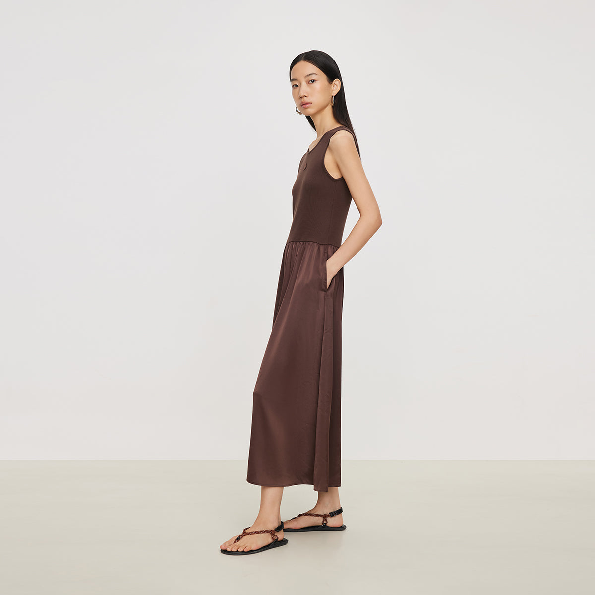 Deep Cozy Acetate Long Dress