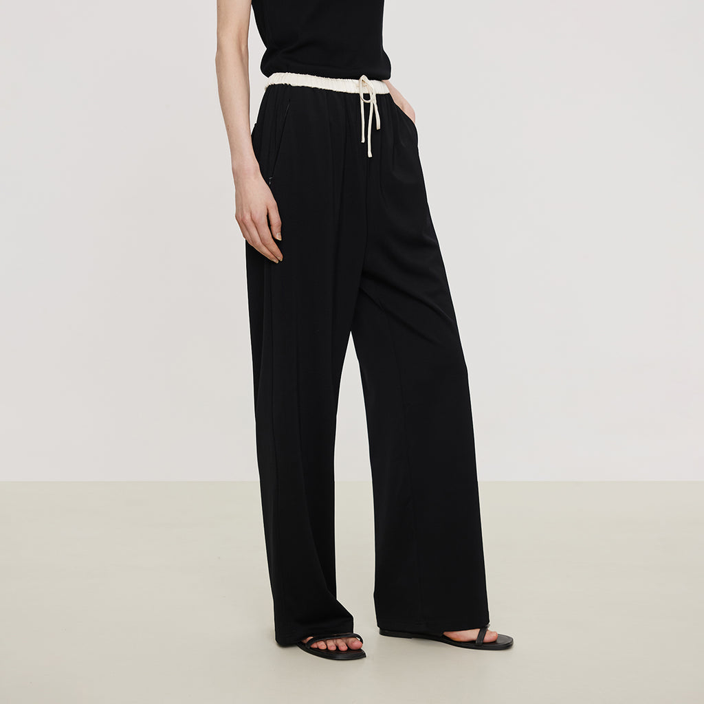 Patchwork waistband suit pants