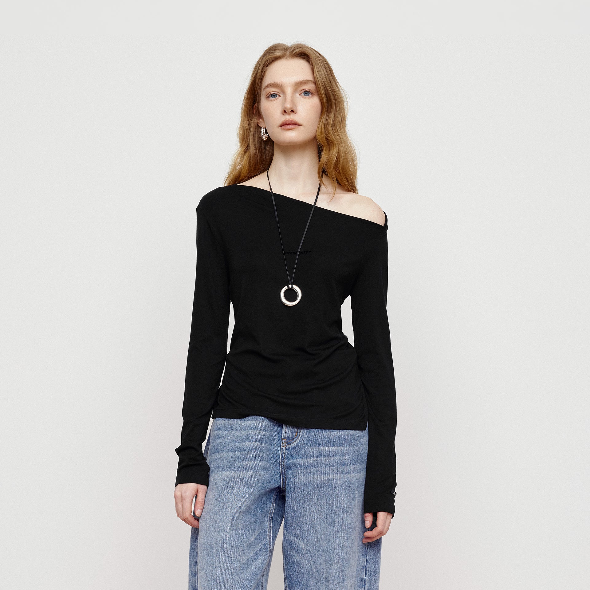 Elegant Night Sky Sloping Shoulder Top