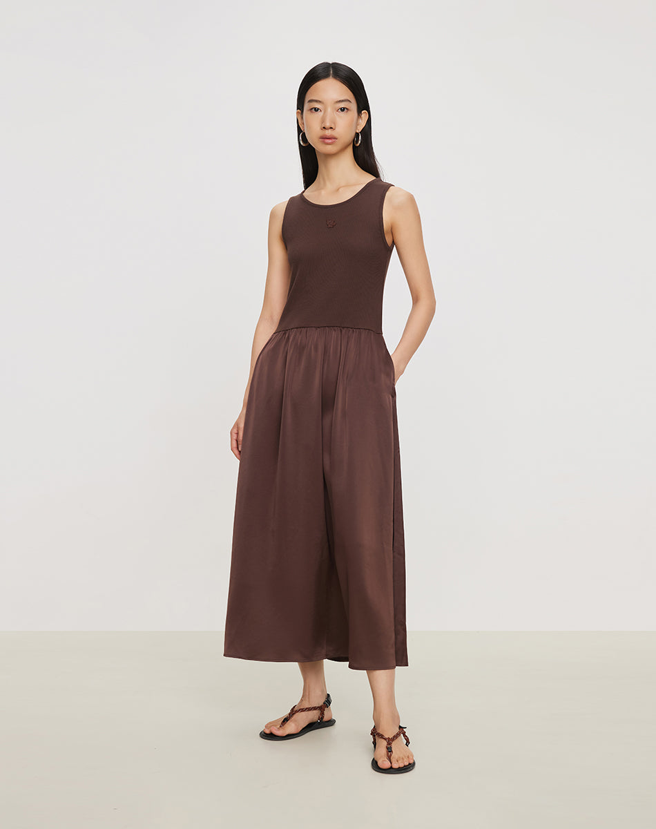 Deep Cozy Acetate Long Dress