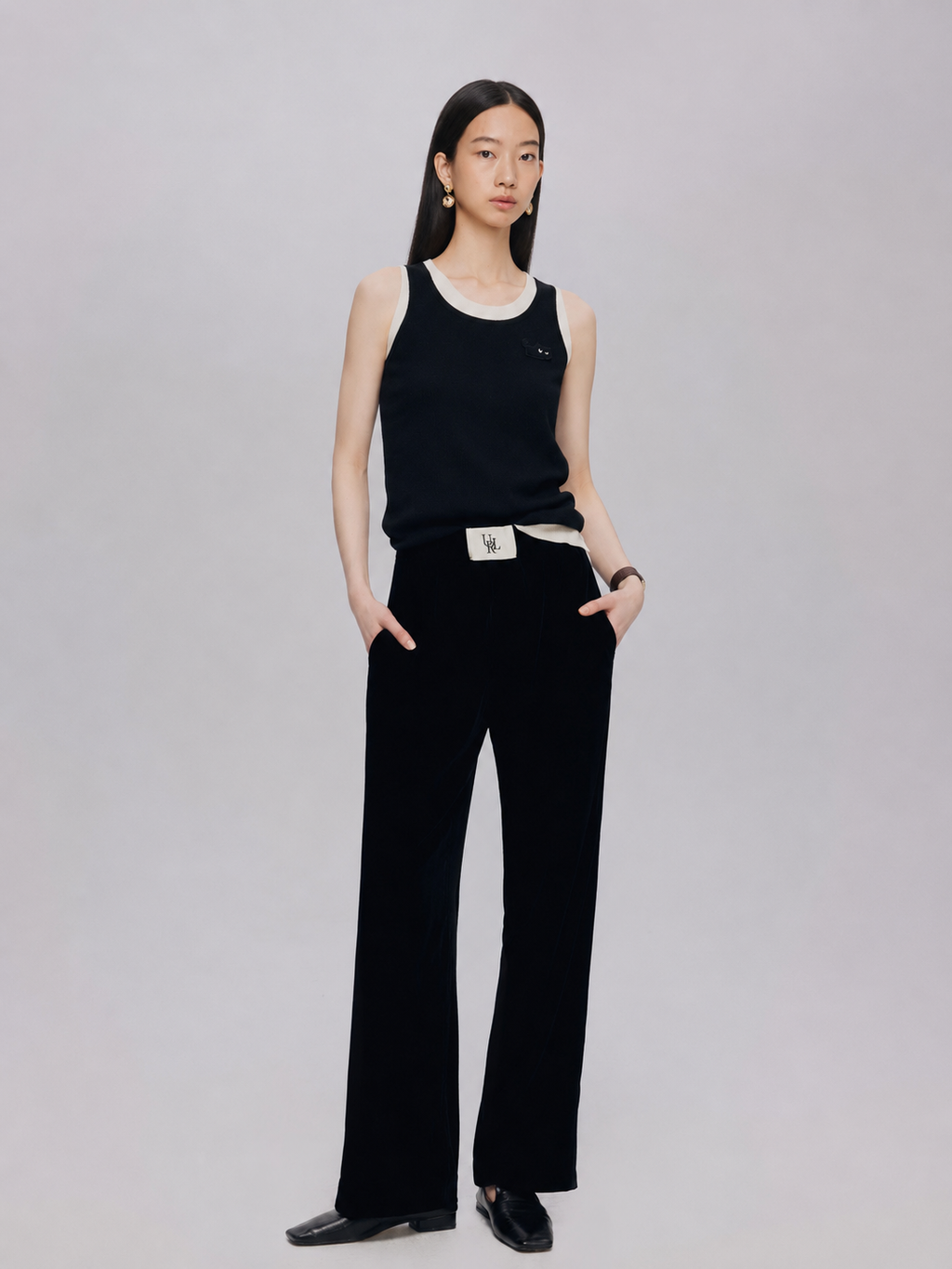 False Two Piece Slim Fit Woolen Vest