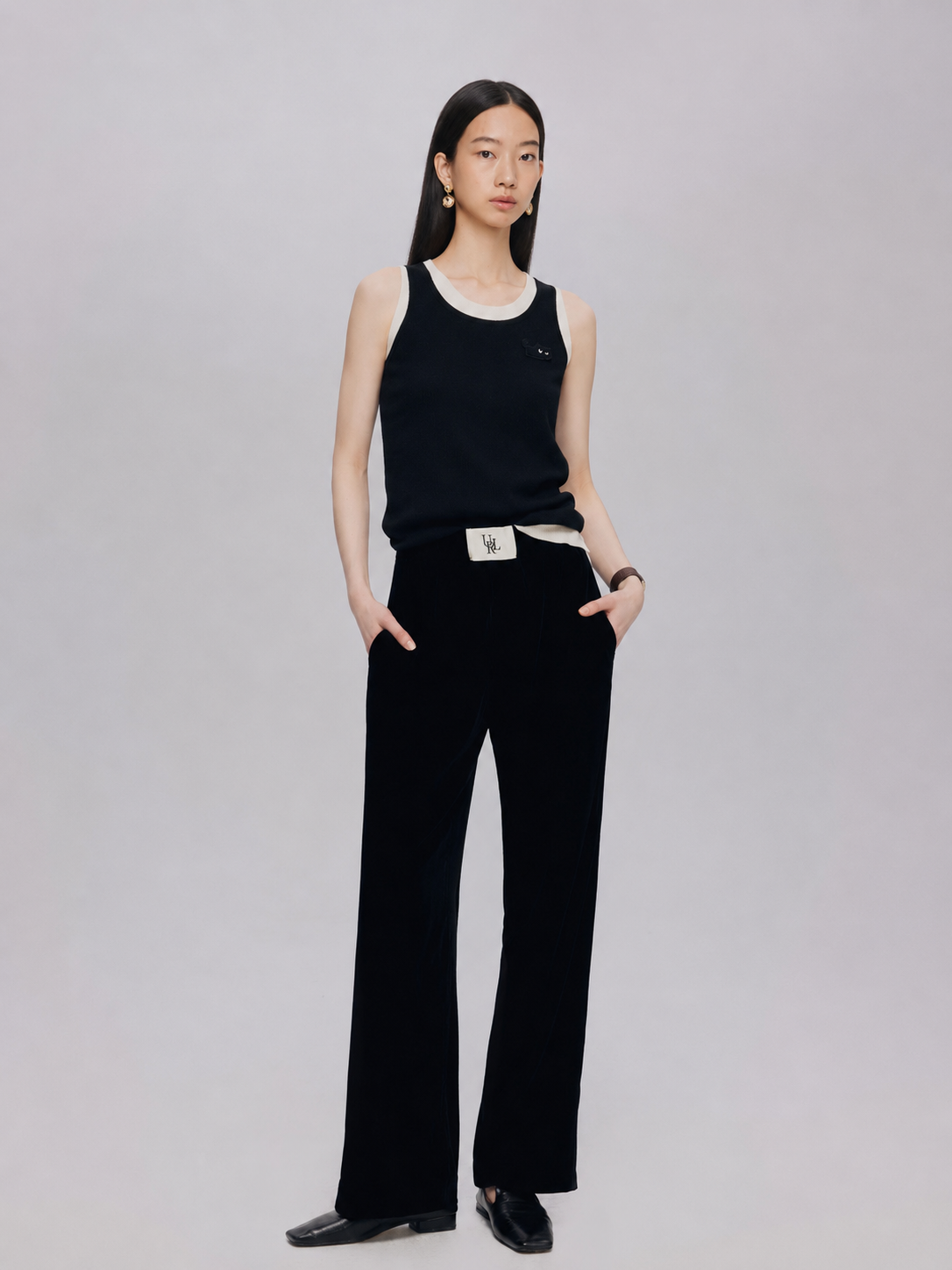 False Two Piece Slim Fit Woolen Vest