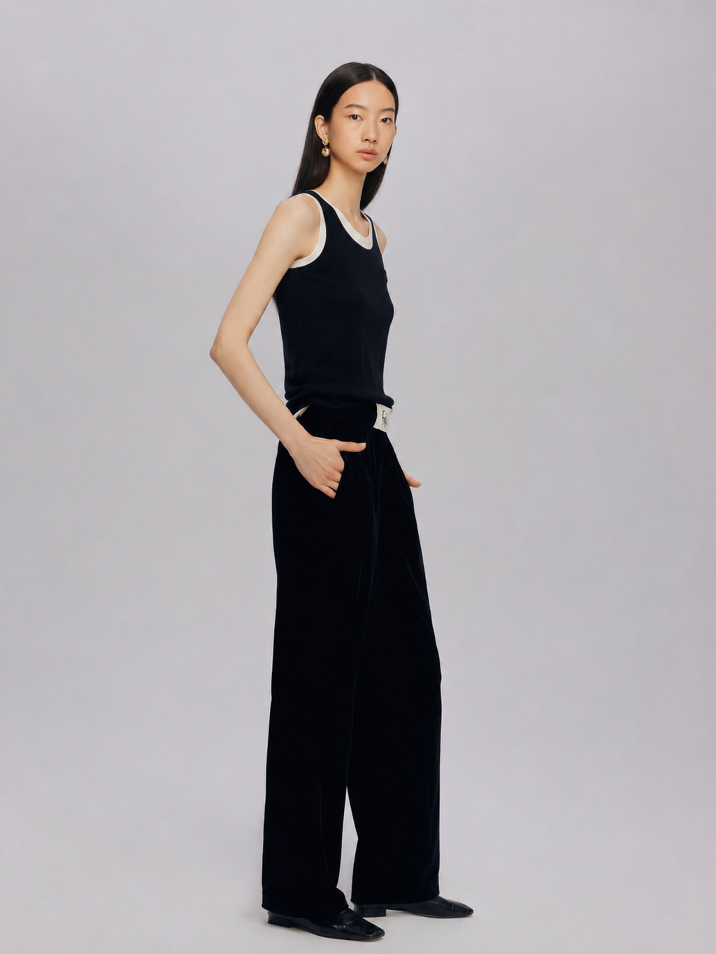 False Two Piece Slim Fit Woolen Vest