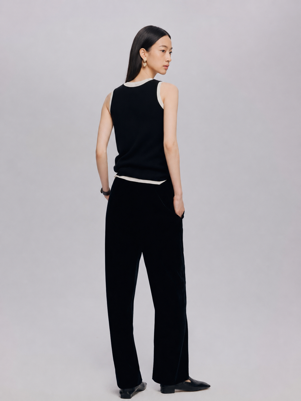 False Two Piece Slim Fit Woolen Vest