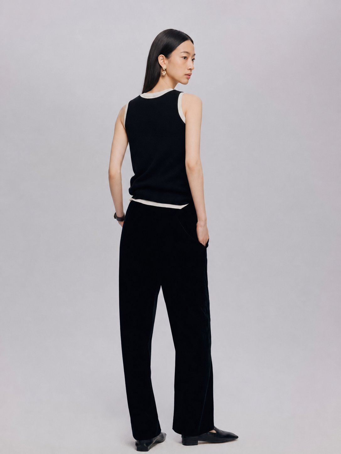 False Two Piece Slim Fit Woolen Vest