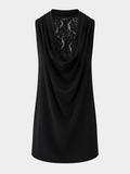 Draped Sleeveless Mini Dress with Lace Back