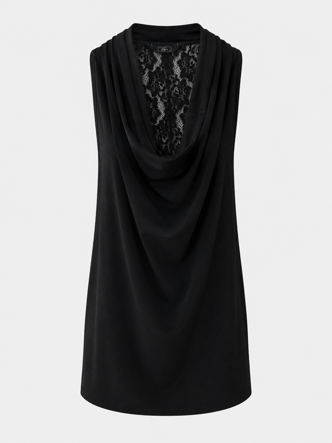 Draped Sleeveless Mini Dress with Lace Back