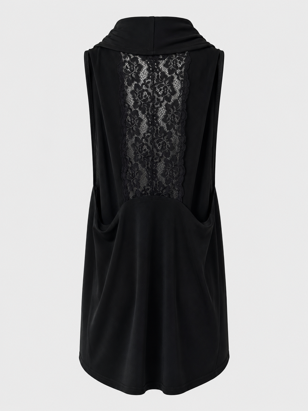 Draped Sleeveless Mini Dress with Lace Back