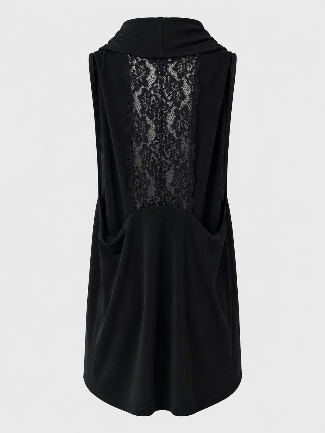 Draped Sleeveless Mini Dress with Lace Back