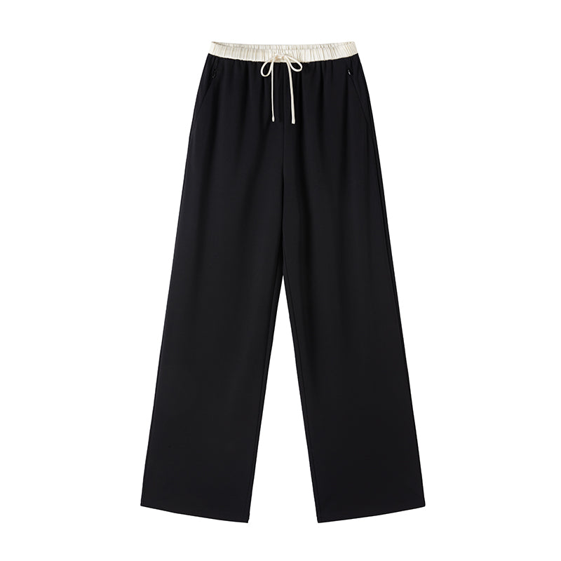 Patchwork waistband suit pants