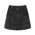 Carbon Gray Denim Skirt