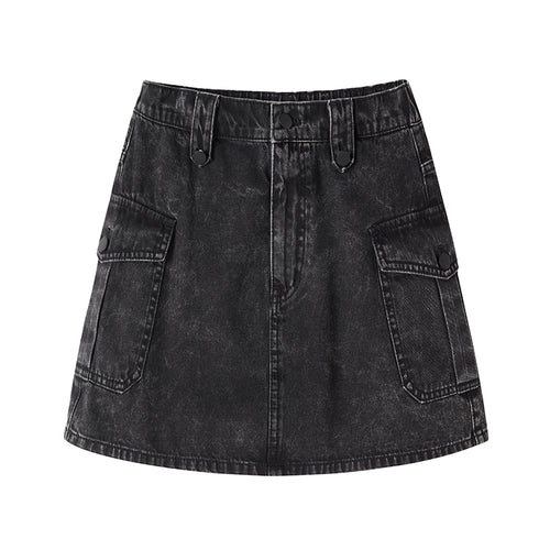 Carbon Gray Denim Skirt