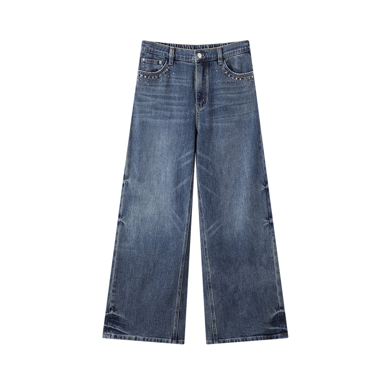 Sparkling Diamond Decorative Jeans